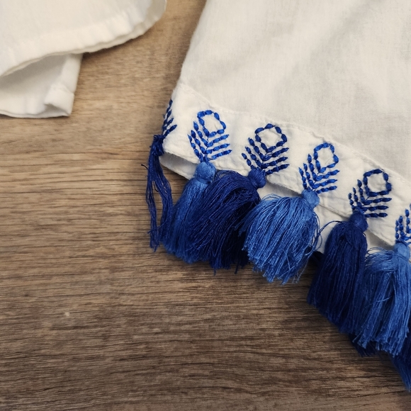 ⚪️ KAS Designs Embroidered Blouse with Tassels Size M - Picture 8 of 16